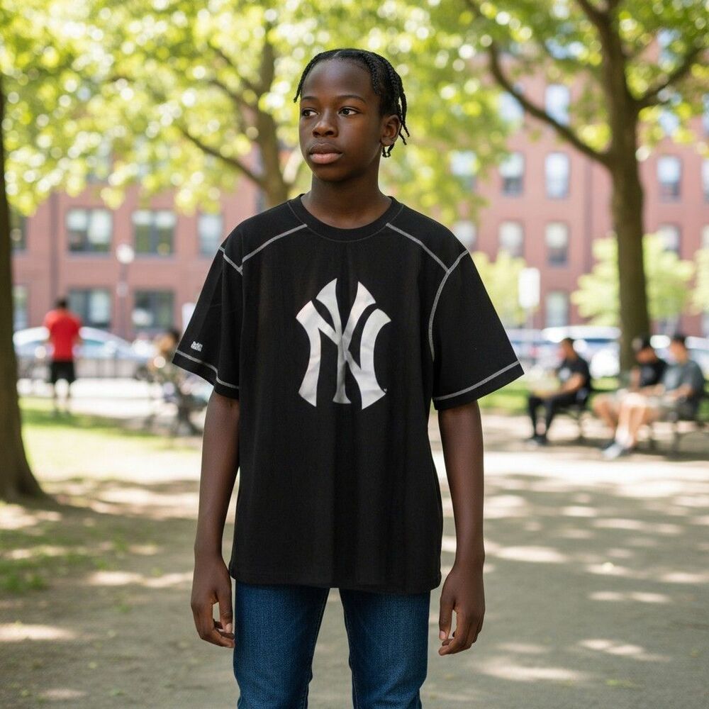 NY  Graphic Yankees Logo T-Shirt New York Unisex Short Sleeve Large